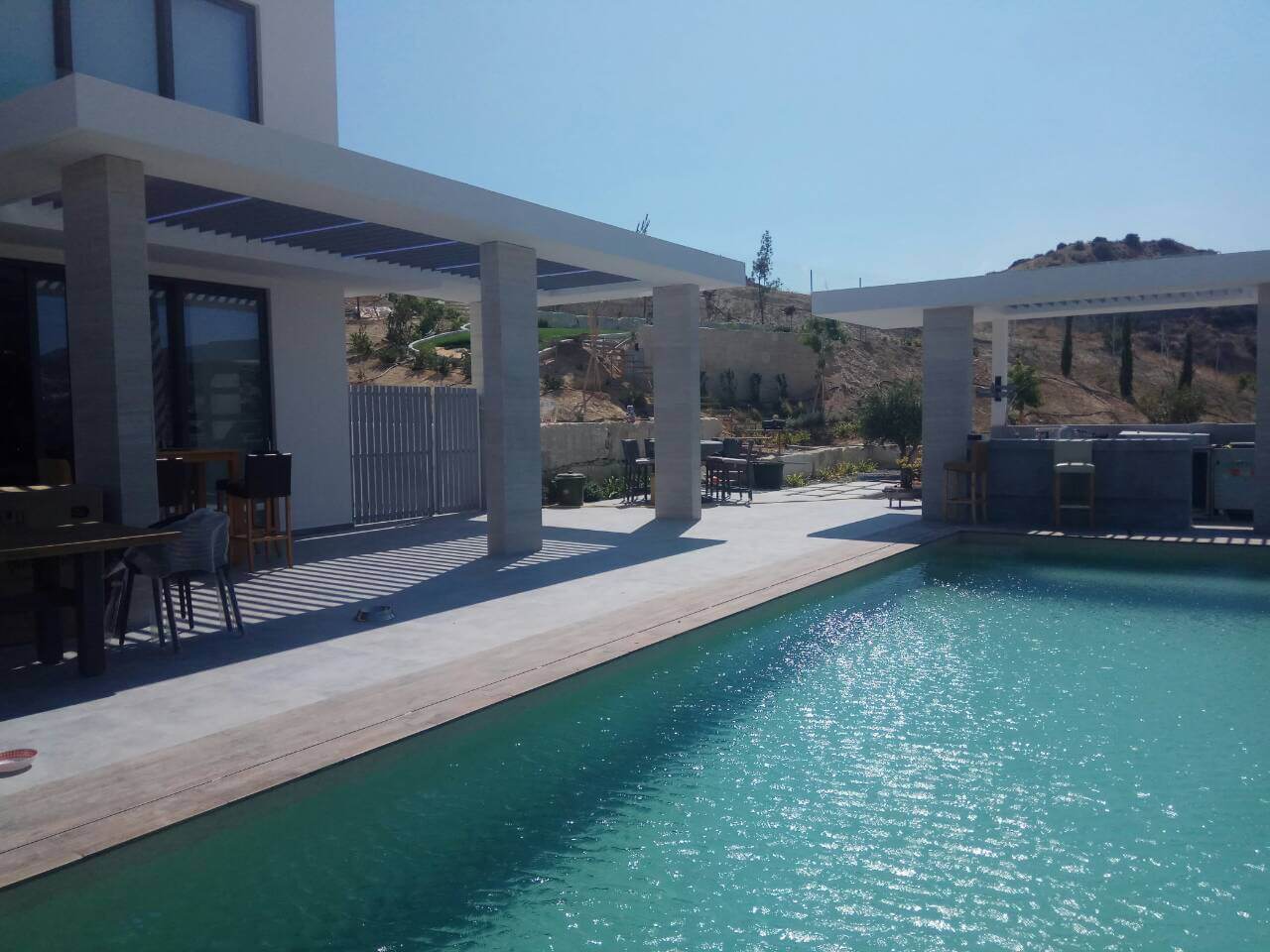 Swimming pool and outdoor area at the Pissouri residence
